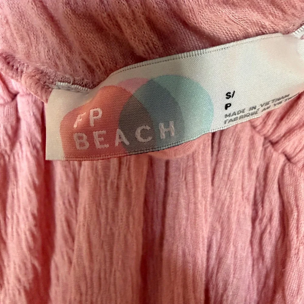 FP Beach‎ Maxi Dress Boho Vacation Cottagecore Romantic Pink Flowing Size Small